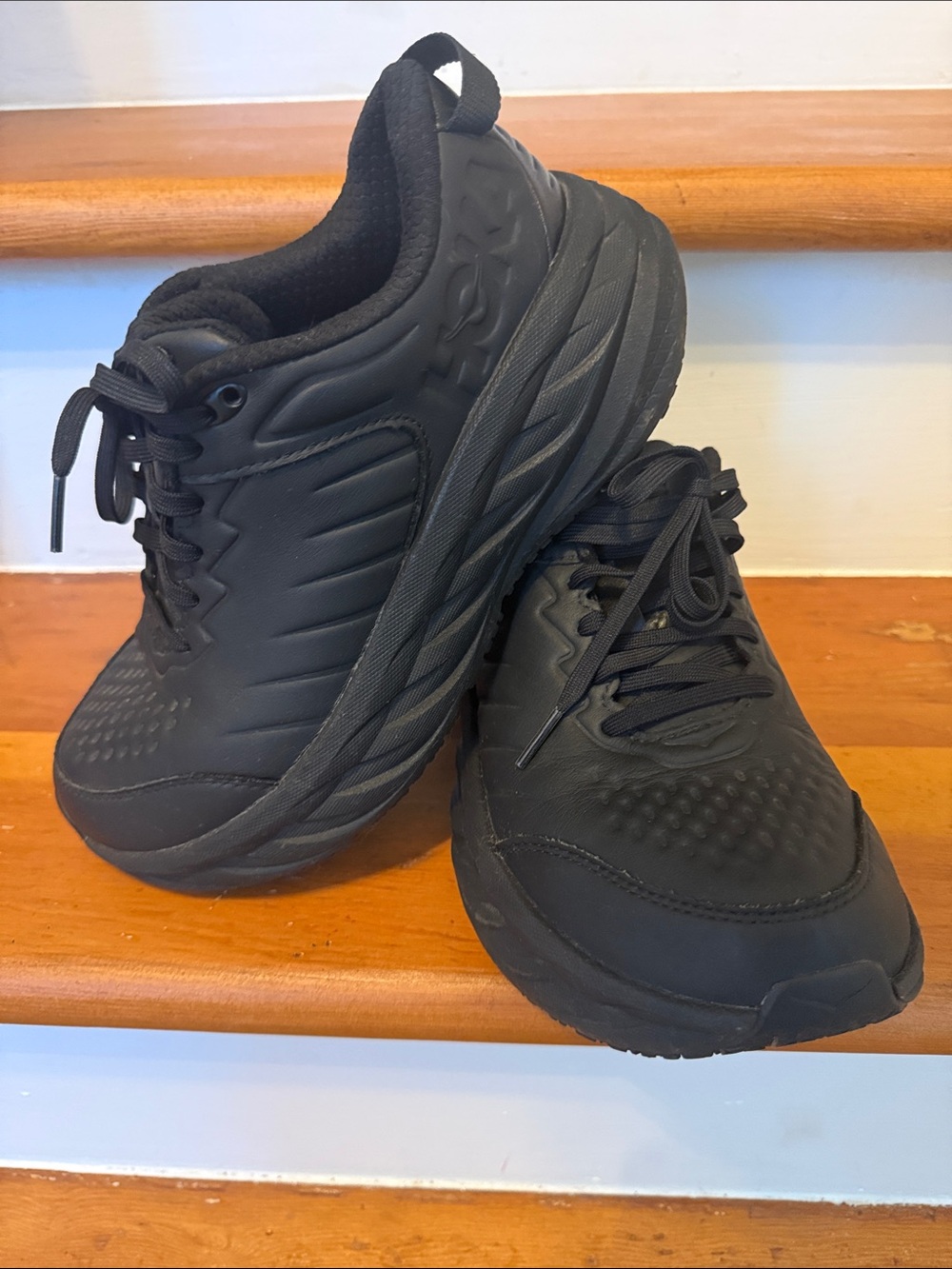 Hoka Women's Black Athletic Leather Sneakers